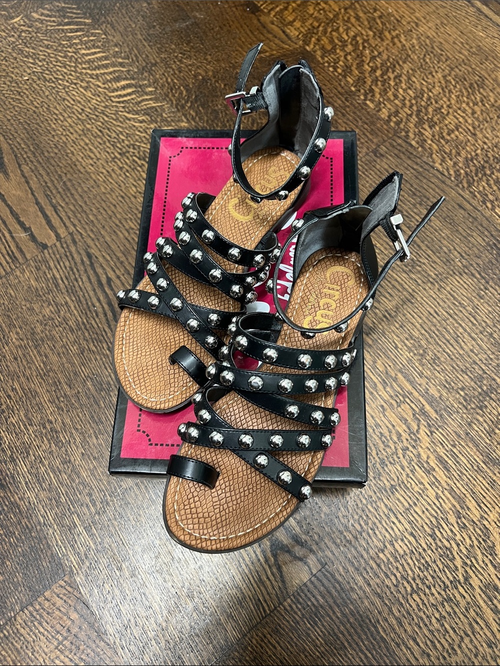 Circus by Sam Edelman Carla Black Studded Multi-Strap Sandals